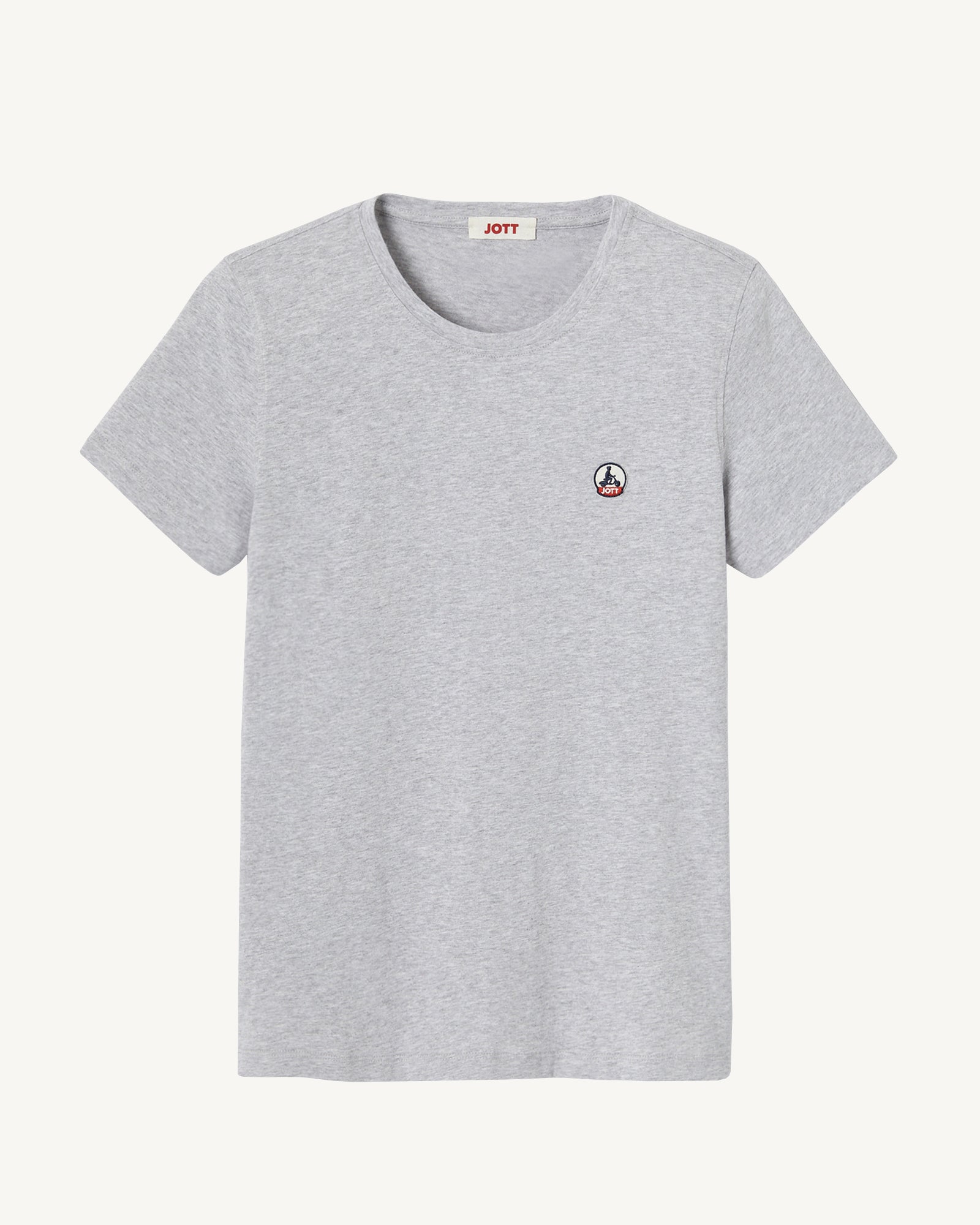 T-shirt à col rond femme en coton biologique Gris chiné Rosas