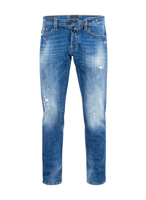 tramarossa, Jeans 1980, Slim Fit, Baumwoll-Stretch, sky pain destroyed