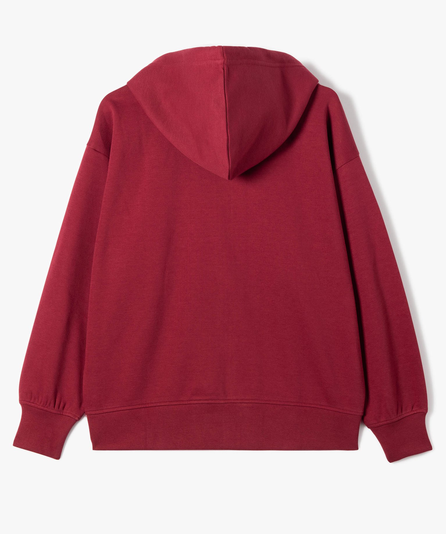 Sweat zippé à capuche coupe large fille rouge fonce | GEMO