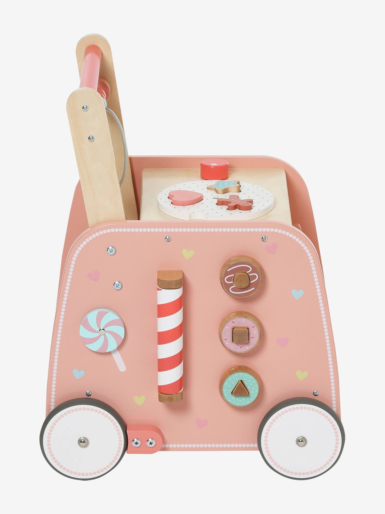 Vertbaudet Baby Activity-Lauflernwagen KLEINE PATISSERIE, Holz FSC - natur