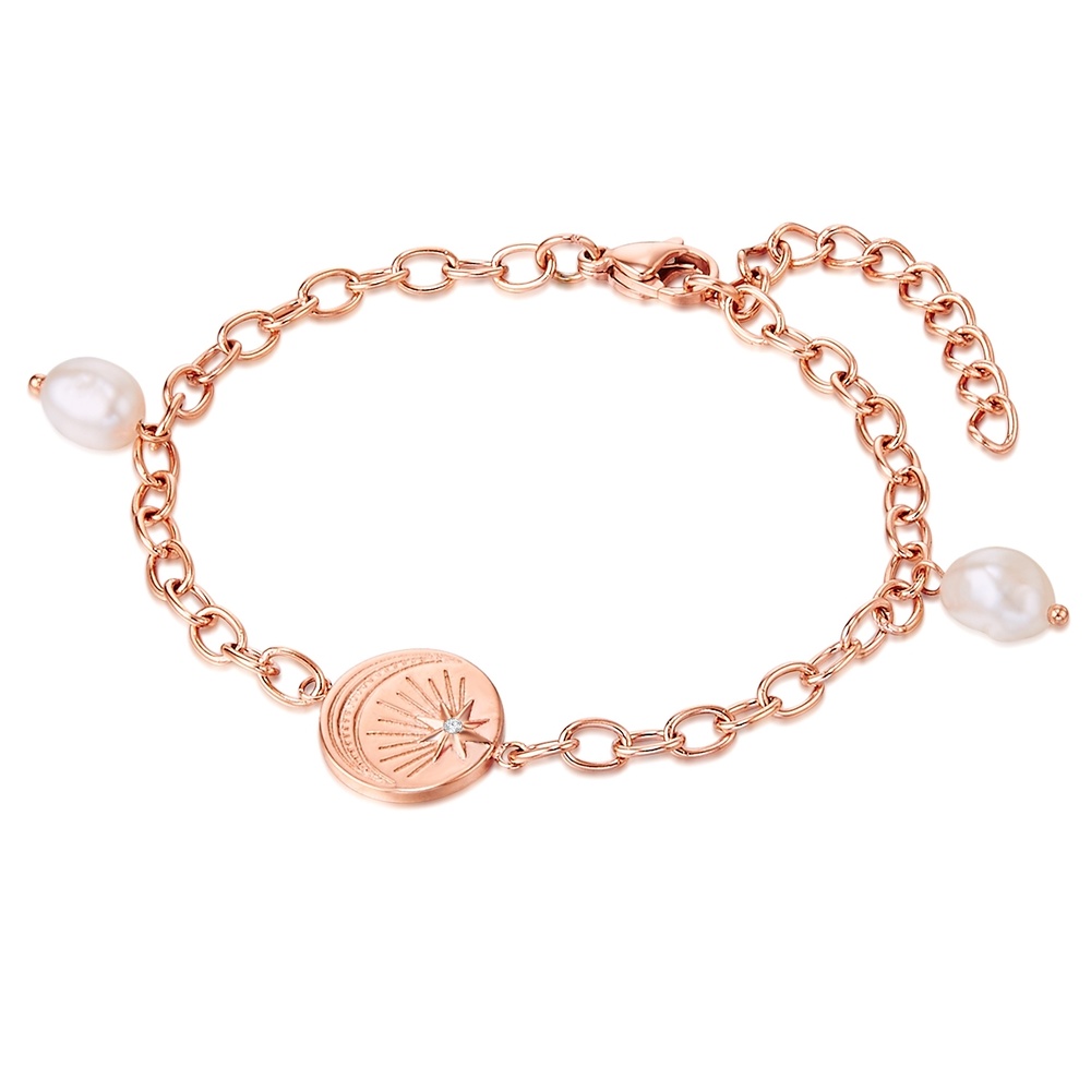 Valero Pearls Bracelet en acier inoxydable Acier inoxydable Preciosa Perle de culture d'eau dou Bracelet