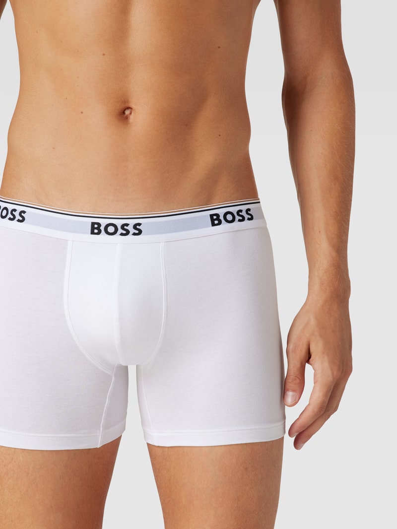 Trunks mit Logo-Bund im 3er-Pack Modell 'Power' in mittelgrau meliert