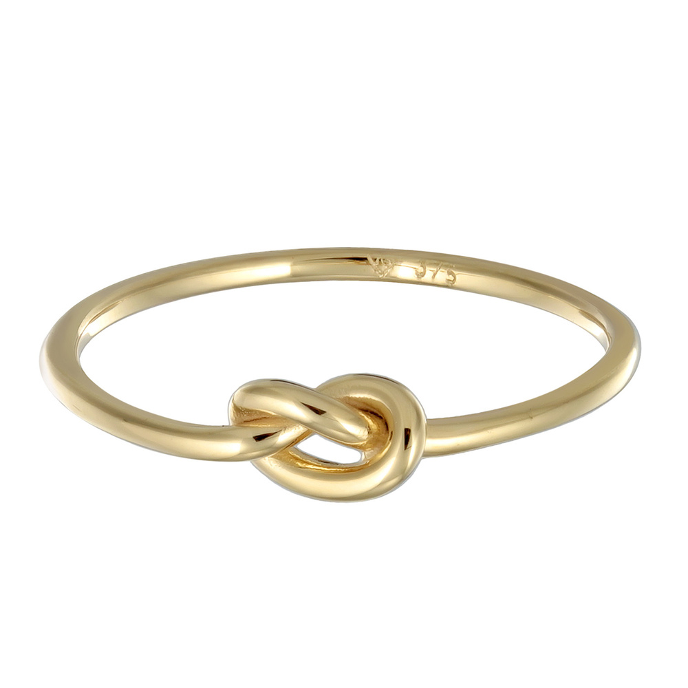 Elli PREMIUM Elli PREMIUM Bague Noeuds Dames Geo Minimal en or Jaune 375 Bague