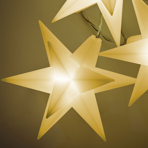 10er LED-Sternenlichterkette, weiß