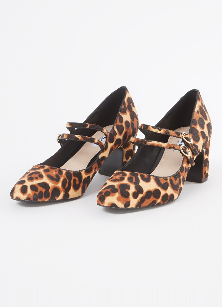 Pantofi cu toc din piele cu imprimeu leopard Dune London Approval