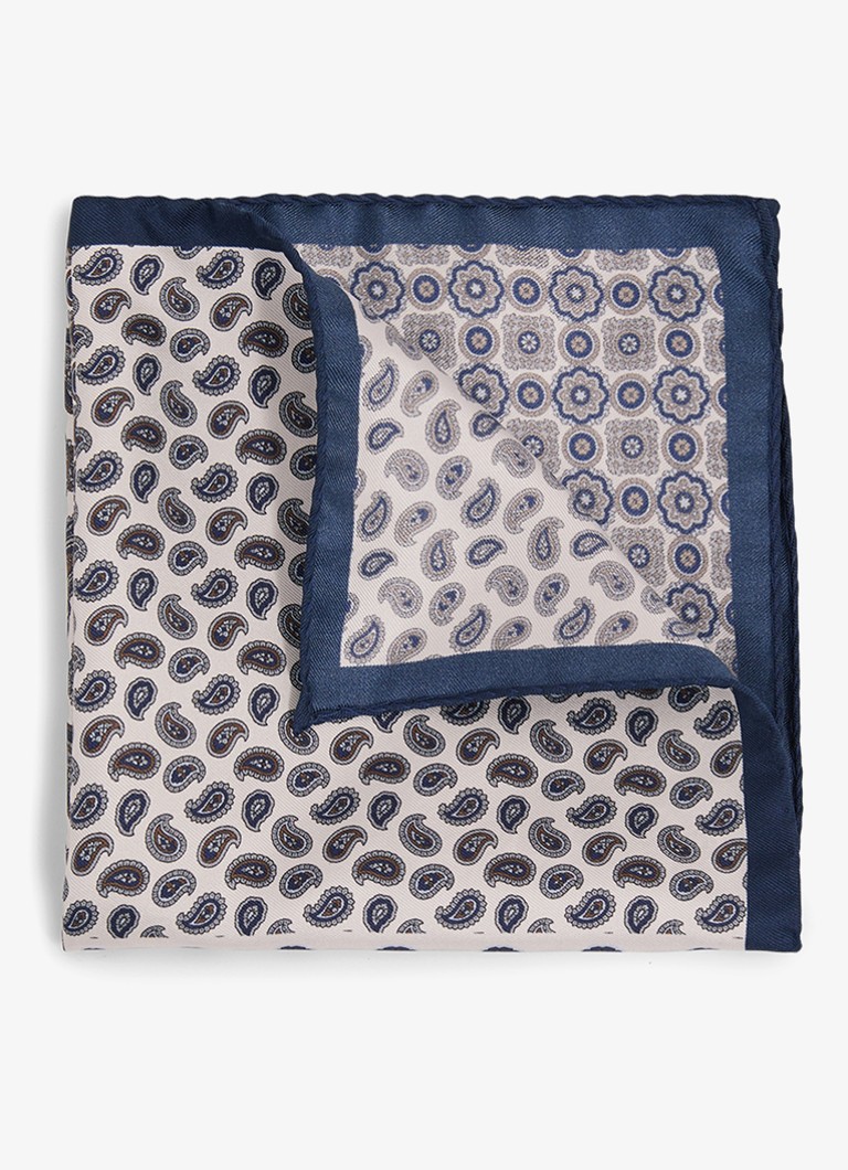 Reiss Lucca silk pocket square with paisley pattern