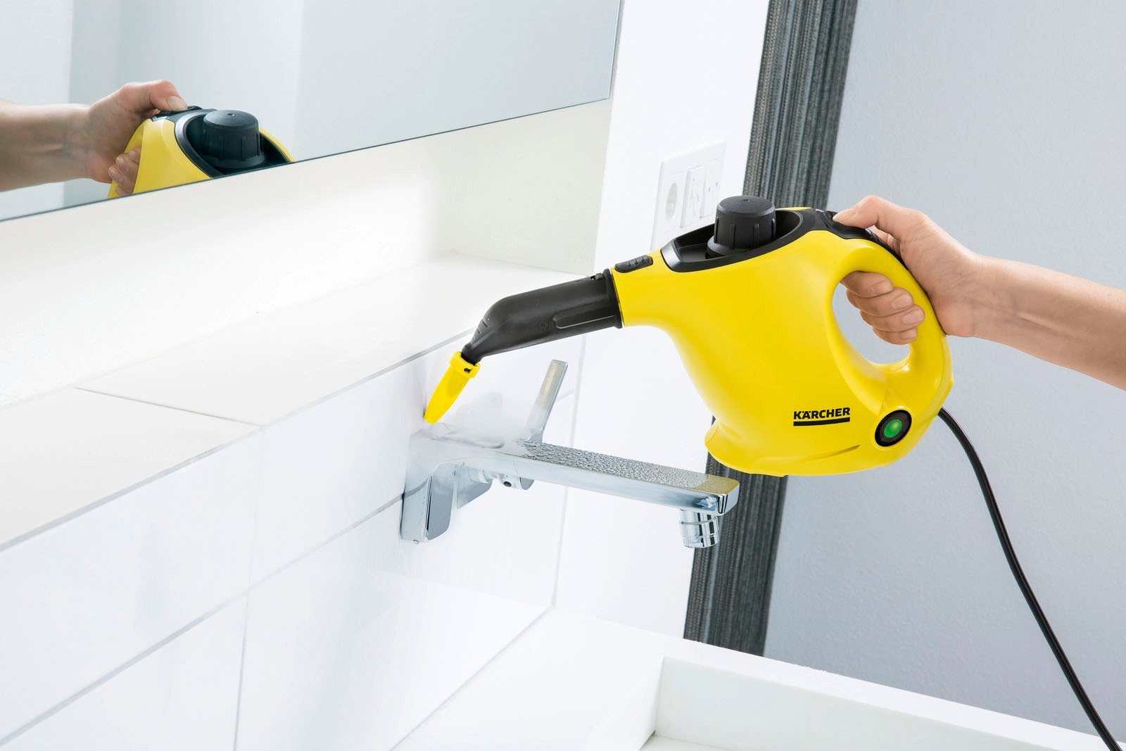 KÄRCHER Dampfreiniger SC 1 EasyFix, 1200 W, mit Bodenreinigungsset EasyFix, leicht verstaubar