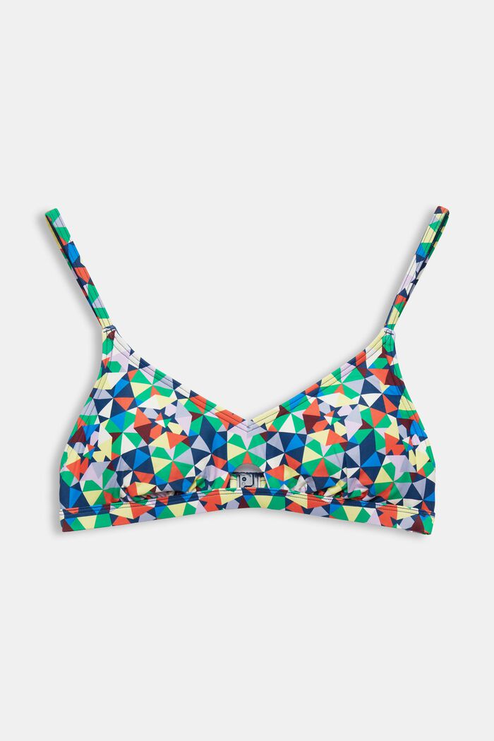 Recycelt: wattiertes Bikini-Top mit Allover-Muster