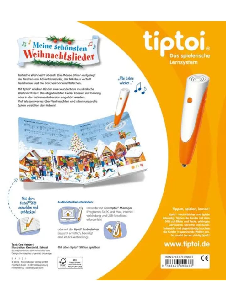 Ravensburger tiptoi® Meine schönsten Weihnachtslieder günstig kaufen onesize