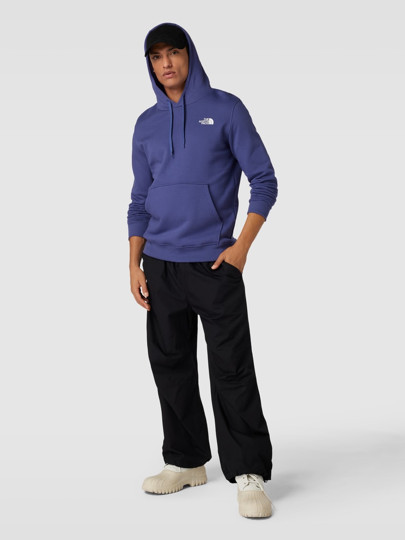 Hoodie mit Label-Print Modell 'Simple Dome' in blau