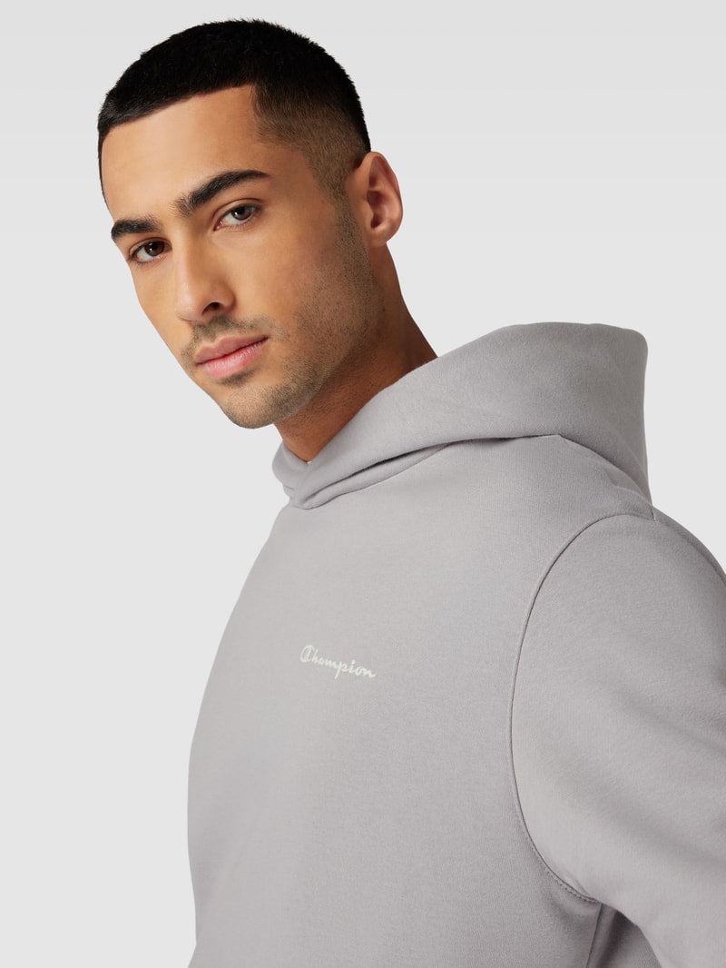 Oversized Hoodie mit Label-Detail in hellgrau
