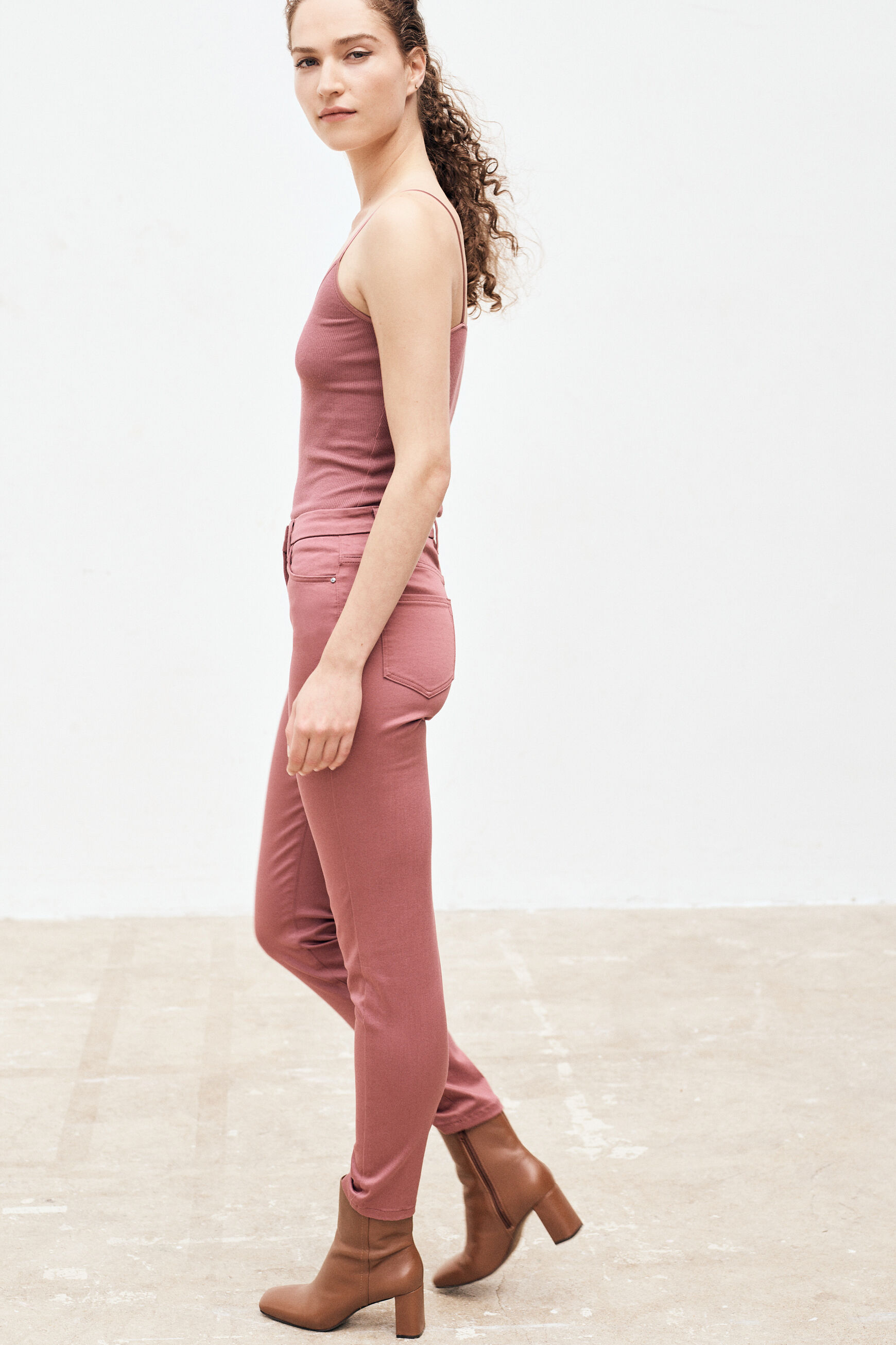 pantalon tony vieux rose femme