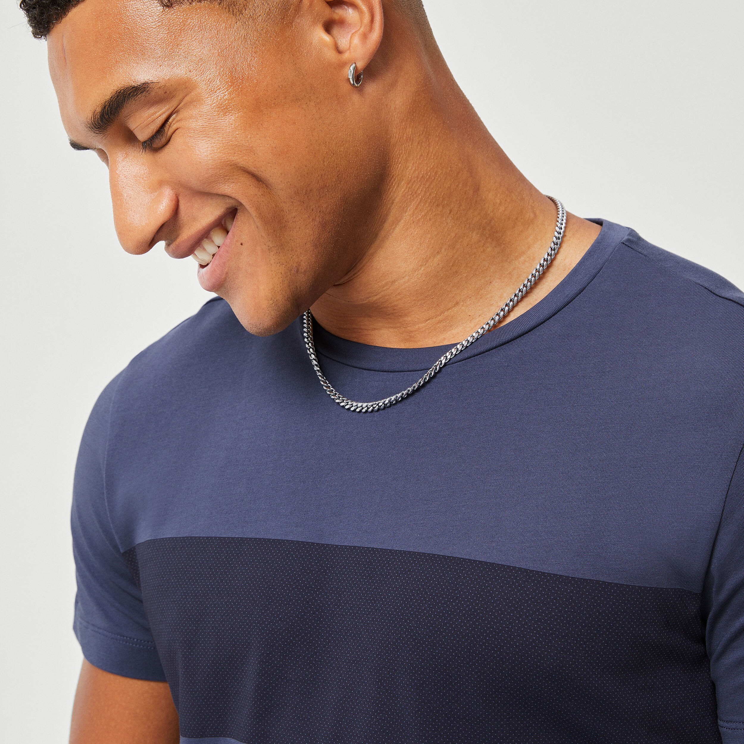 Stripe T-Shirt Herren - Blaugrau