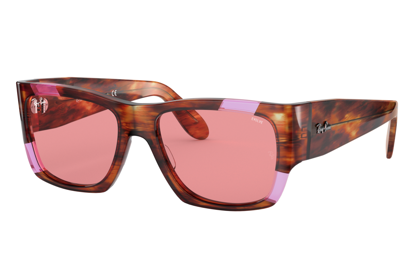 NOMAD PINK FLUO - Oja roz neon și roz cu dungi havana