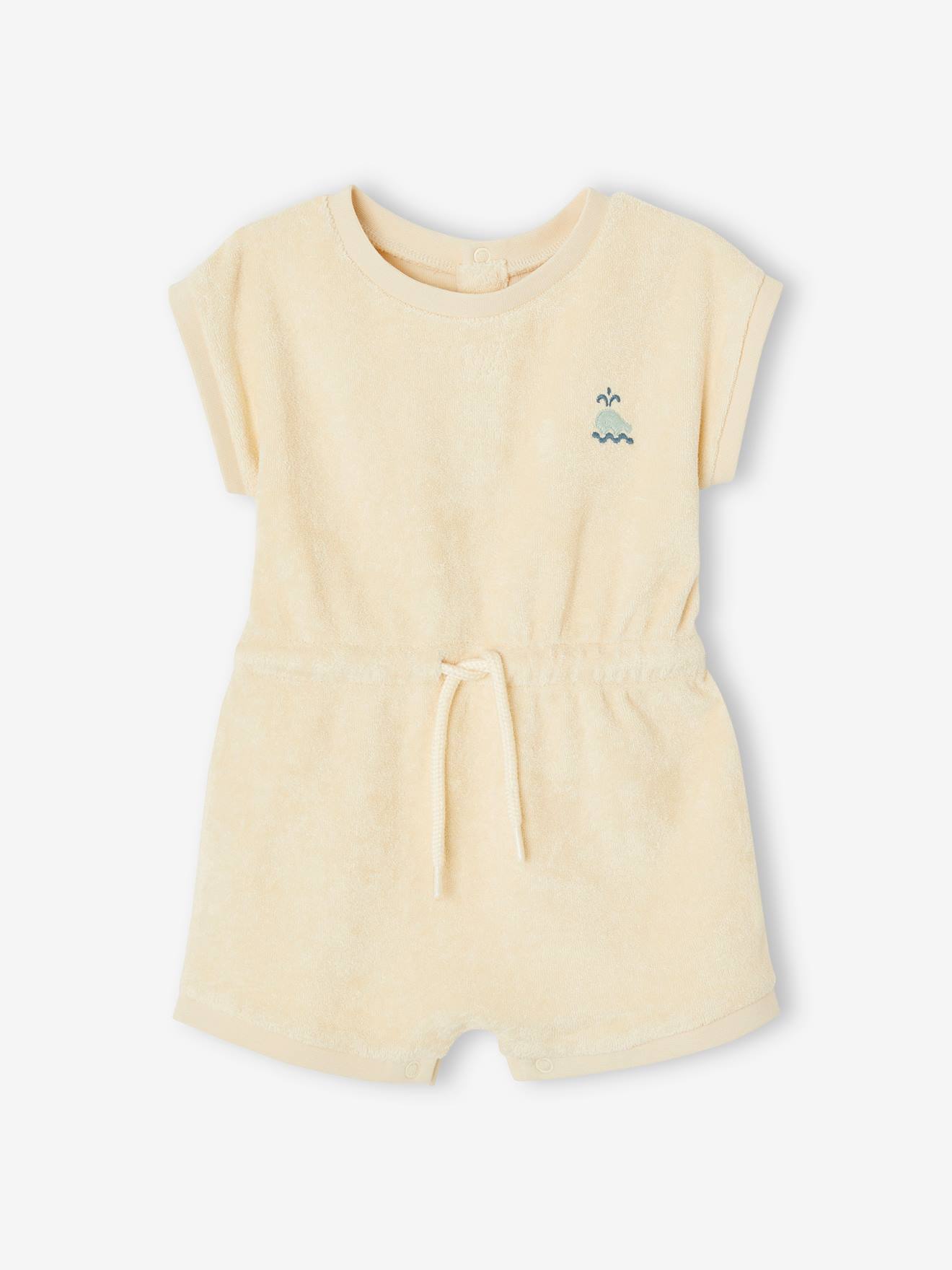 Vertbaudet Baby Sommer-Overall aus Frottee Oeko-Tex - wollweiß
