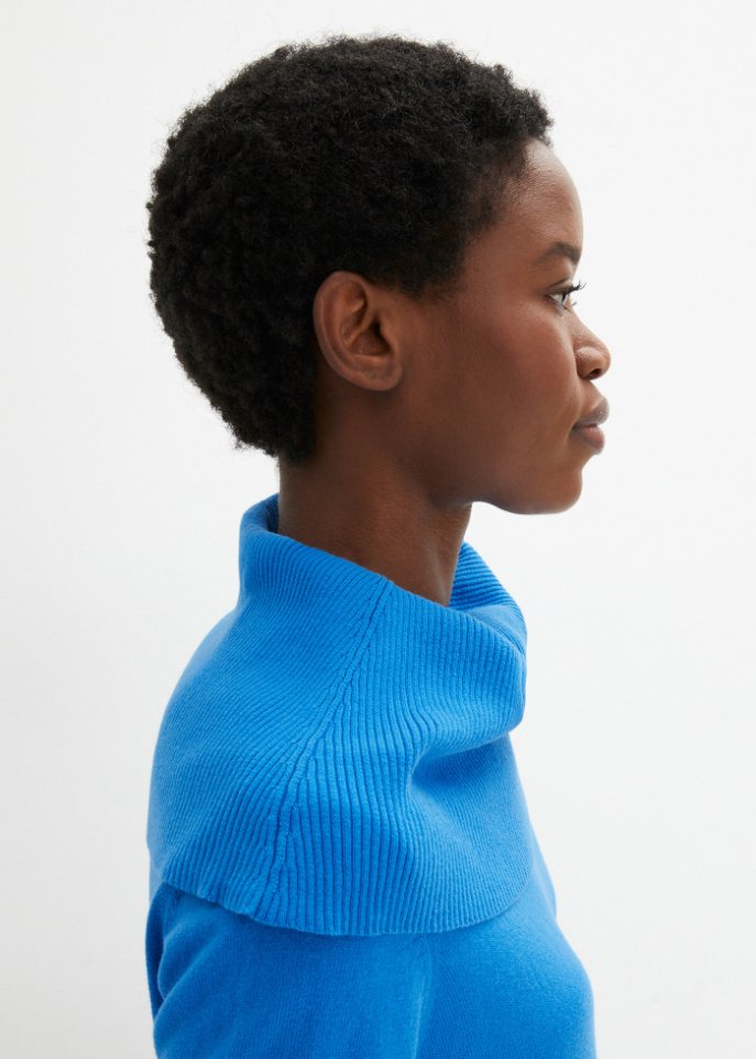 Feinstrickpullover mit weitem Kragen