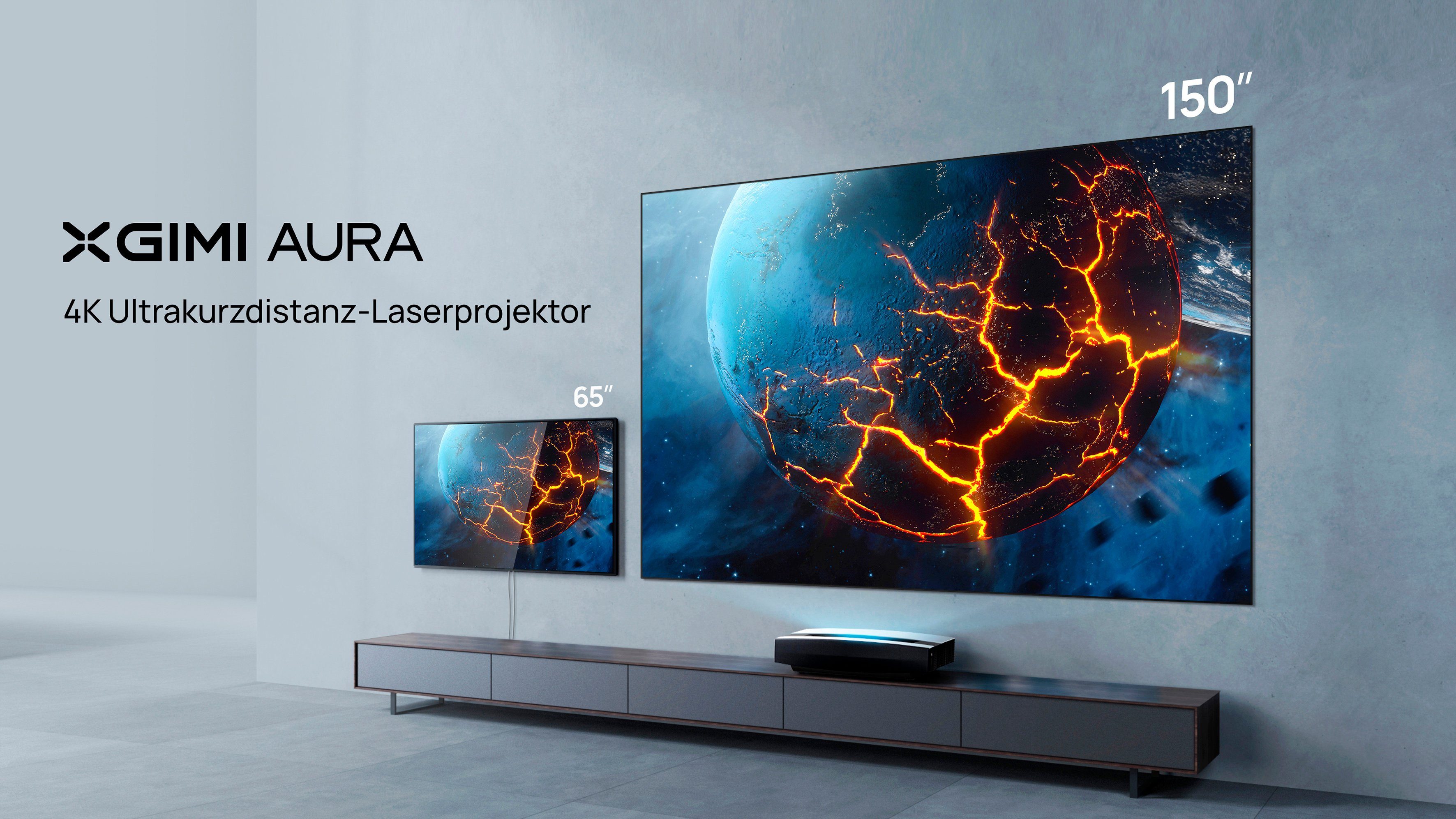 XGIMI AURA Beamer (2400 lm, 3840 x 2160 px, Smart Kurz-Distanz Beamer, 4K, 2400 ANSI-Lumen)