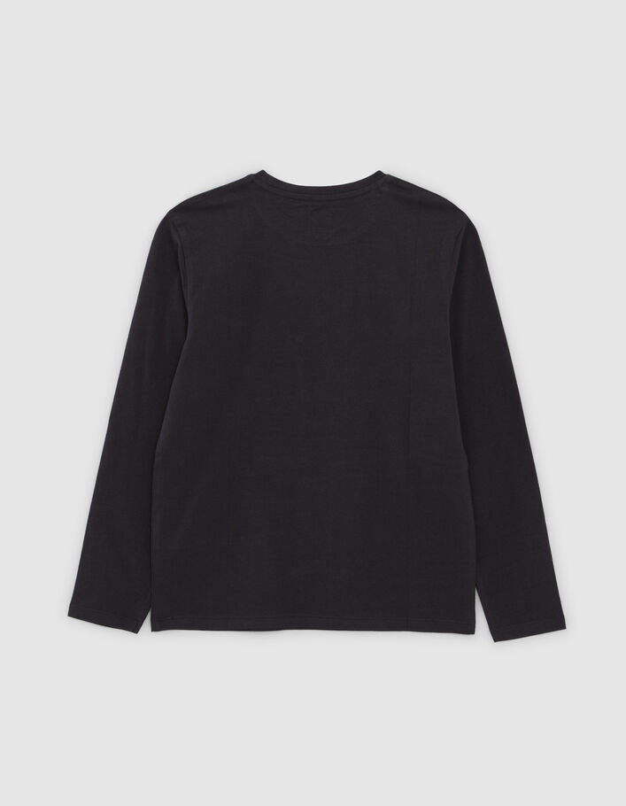 T-shirt noir bio avec cadre et message floqués garçon