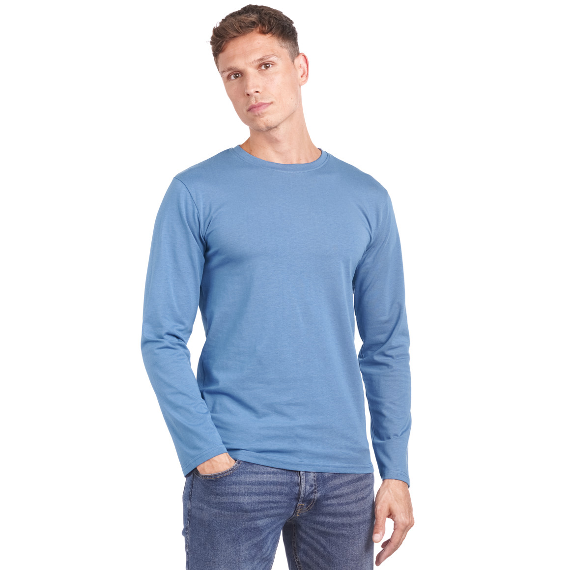 2 Herren Langarmshirts im Basic-Look