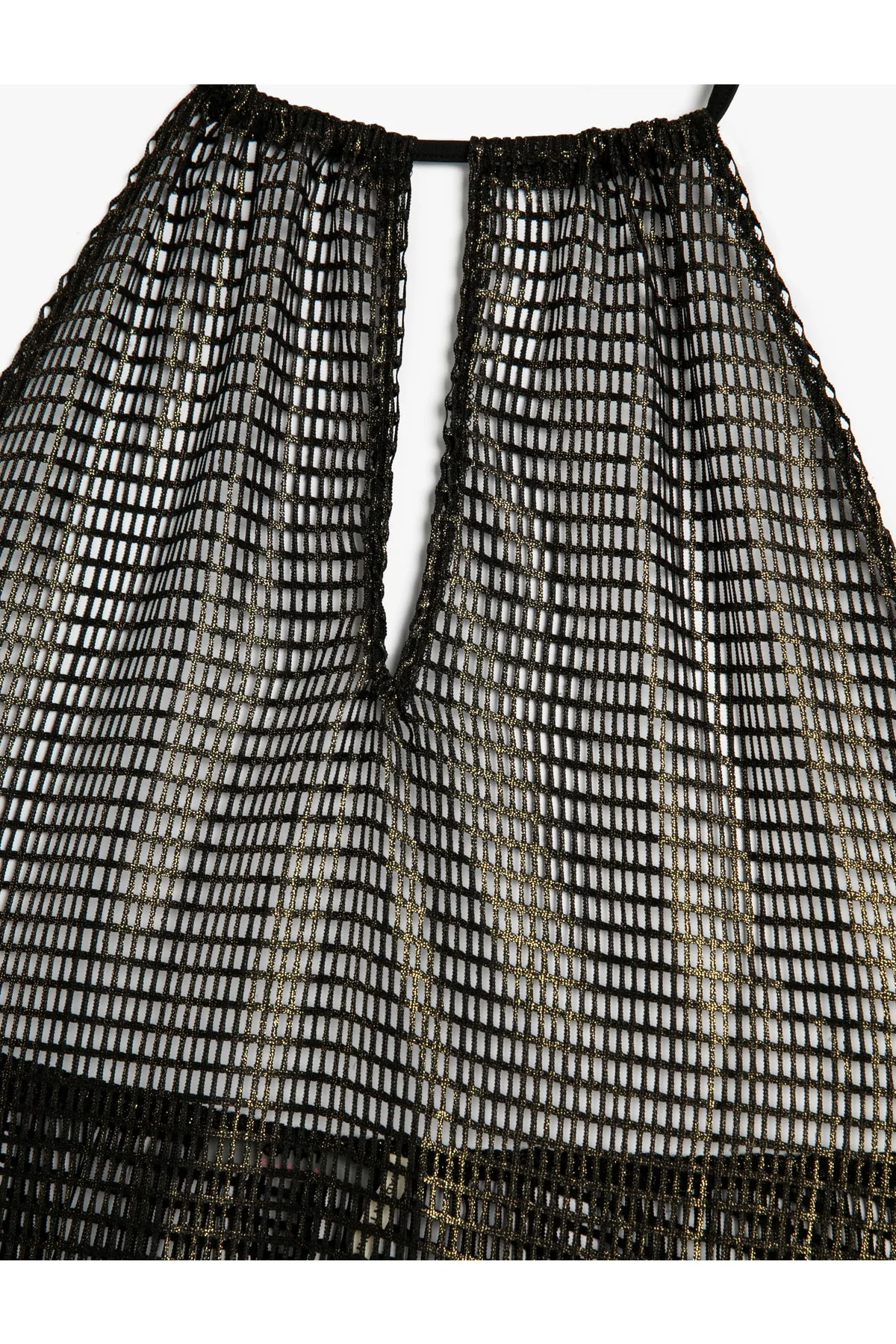 Koton  Transparentes Strandkleid mit langem Neckholder und Fensterdetail