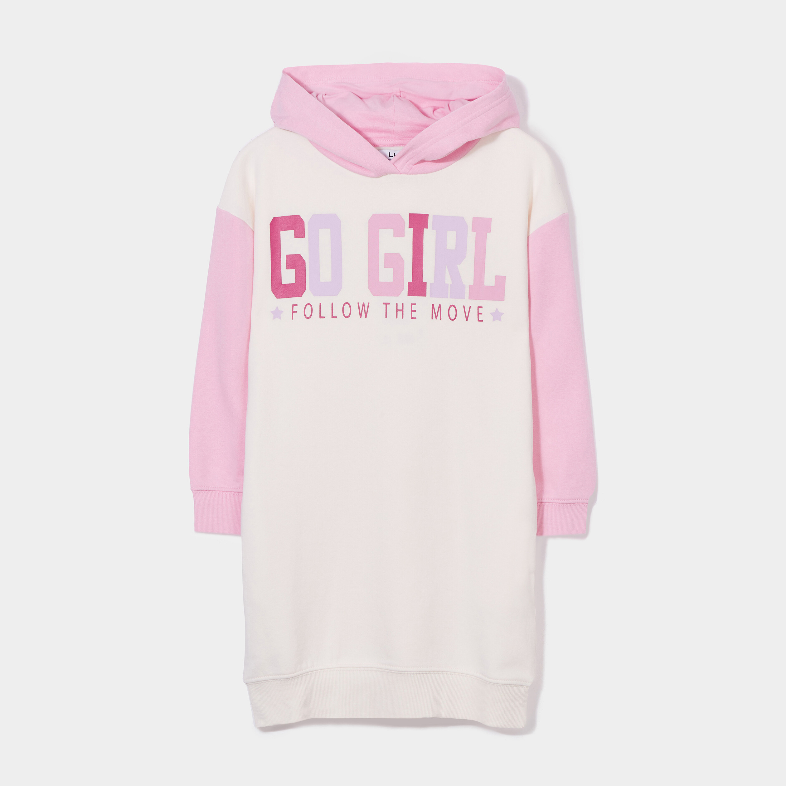 Robe sweat à capuche manches longues creme fille | La Halle