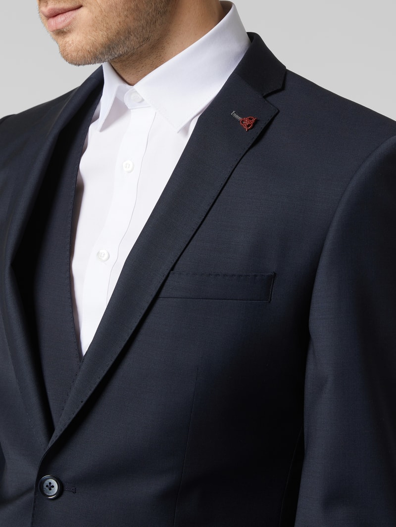 Slim Fit 2-Knopf-Sakko aus Schurwollmischung in marineblau