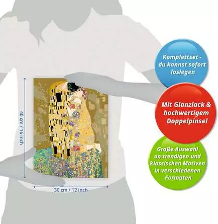 CreArt ART Collection: Der Kuss (Klimt) - Malen nach Zahlen für Erwachsene