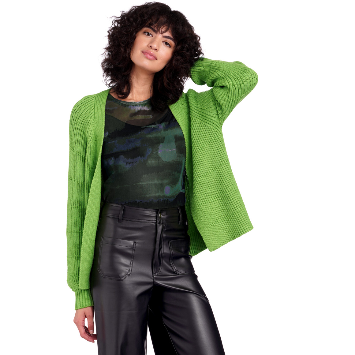 Damen Strickjacke aus Rippstrick