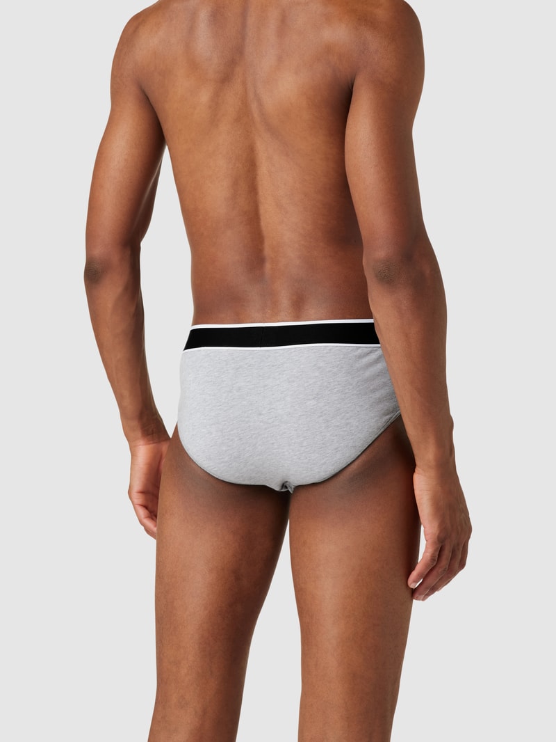 Slip mit Logo-Bund im 3er-Pack in mittelgrau meliert