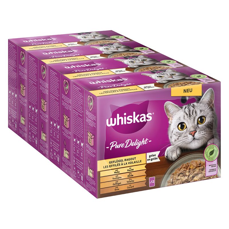 Jumbopack Whiskas Pure Delight Portionsbeutel 144 x 85 g | bitiba