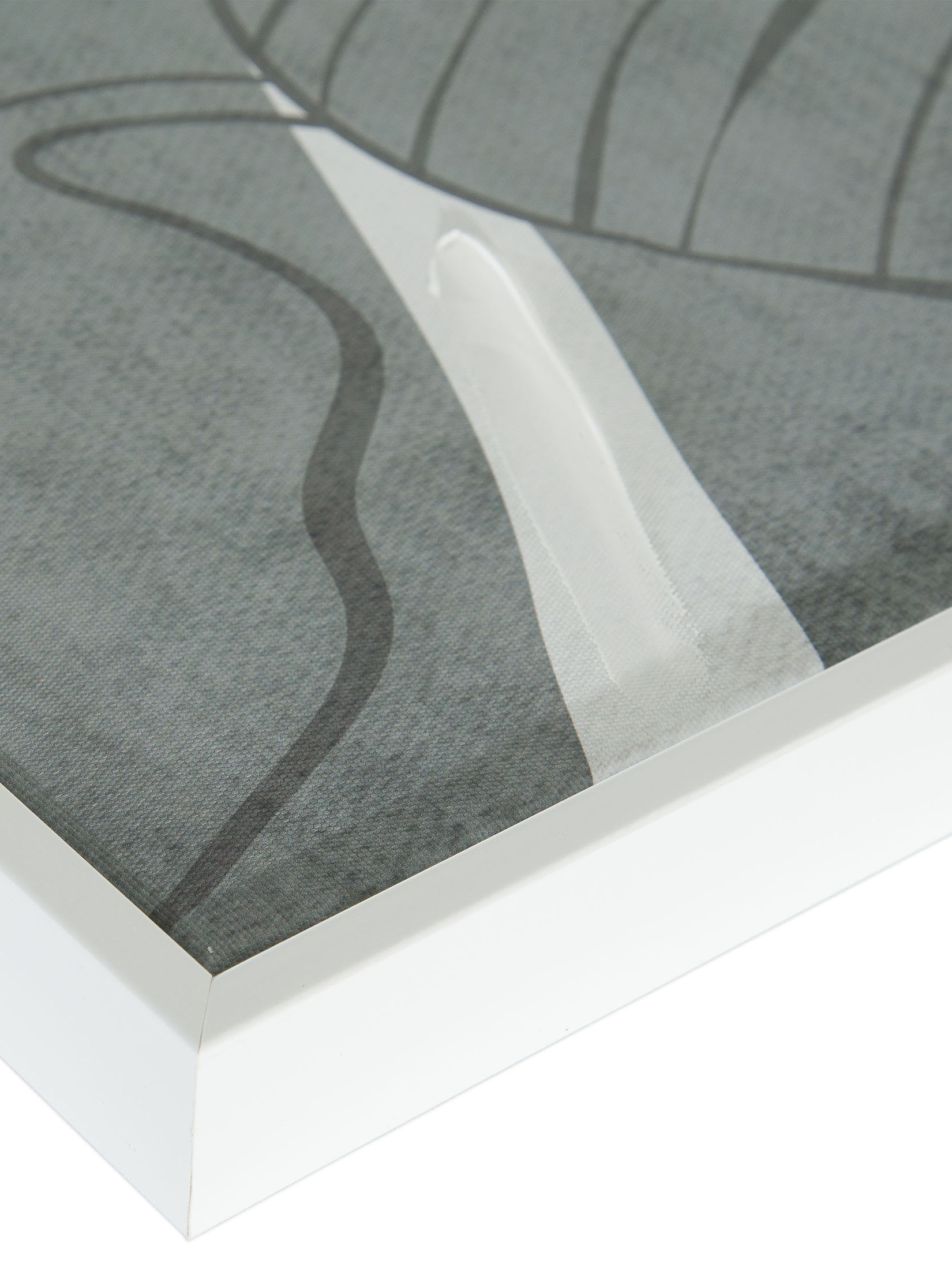 Leavea Leinwand-Druck-handbemalt, Graugrün