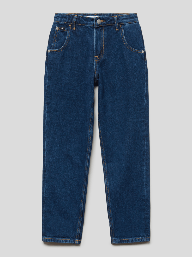 High Waist Jeans aus Baumwolle in blau
