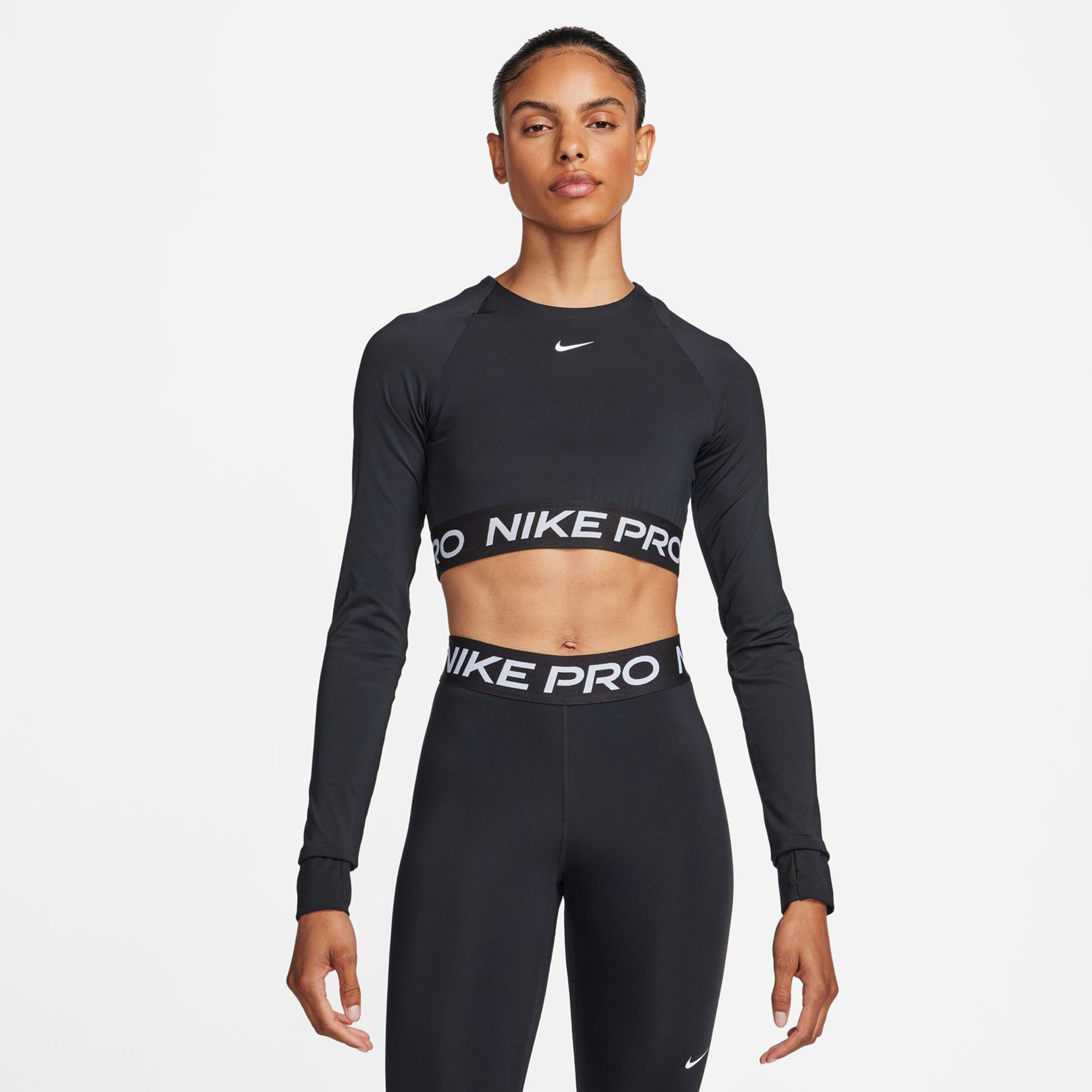 Pro Dri-Fit 365 Crop Longsleeve Damen - Schwarz