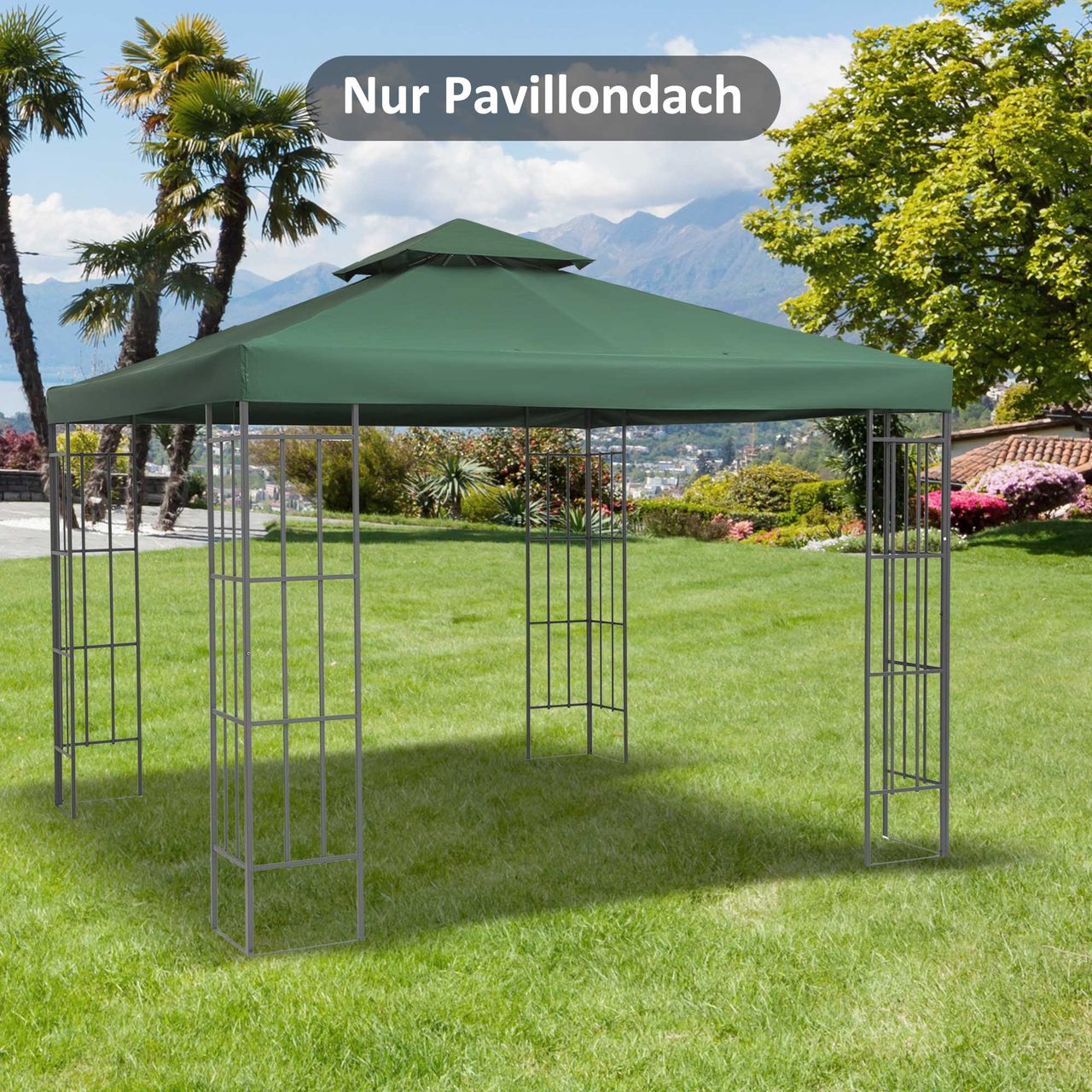 Outsunny Ersatzdach Pavillondach für Metallpavillon Gartenpavillon Partyzelt Gartenzelt Polyester 3x3m