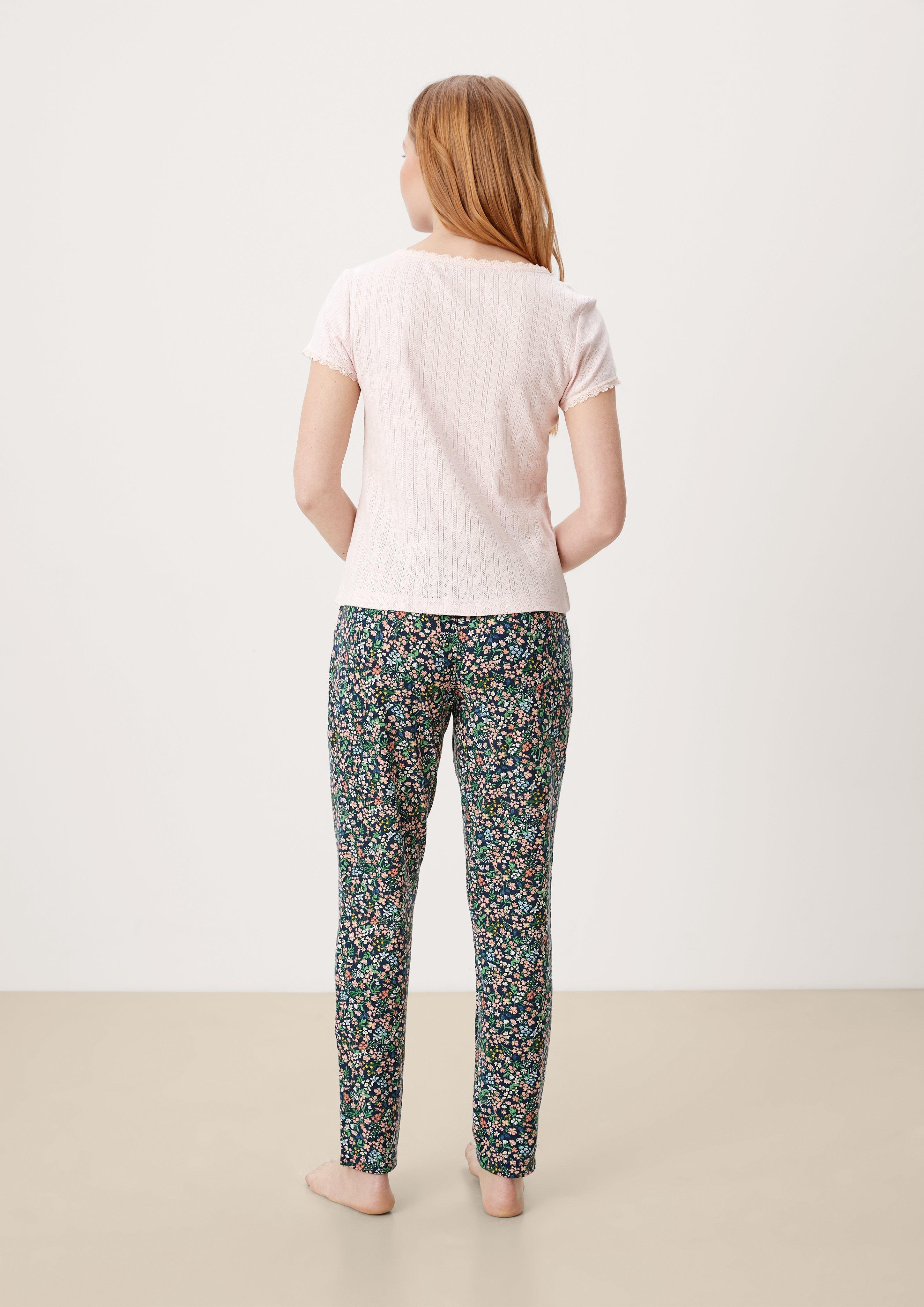 Pyjamaoberteil mit Pointellemuster  6006530-4110