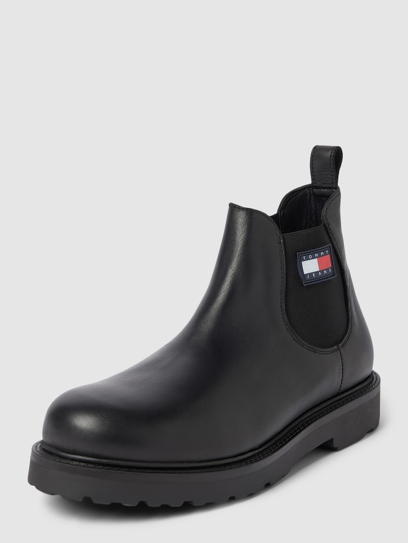 Chelsea Boots mit Label-Detail Modell 'NAPA LEATHER' in schwarz