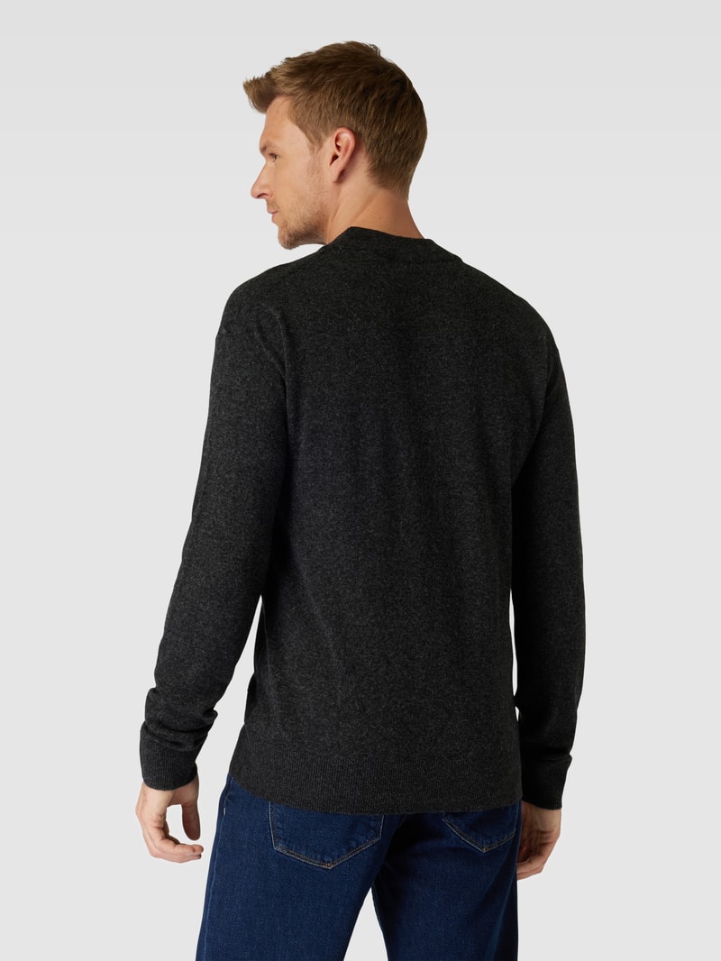 Strickpullover in melierter Optik in anthrazit