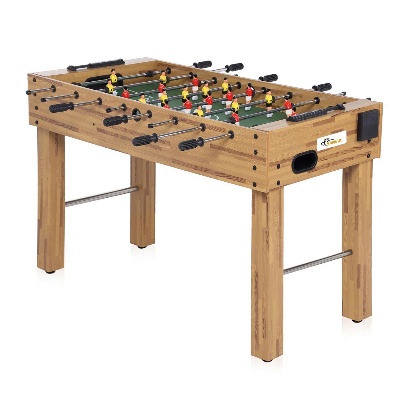 SAMAX Kickertisch Kickertisch / Tischfußball aus Holz mit Getränkehalter