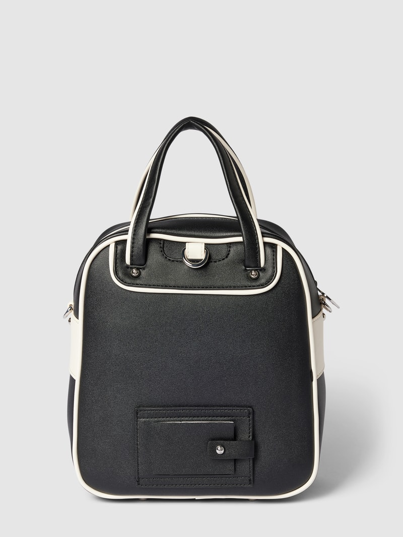 Tote Bag mit Label-Detail Modell 'HEATHER' in schwarz
