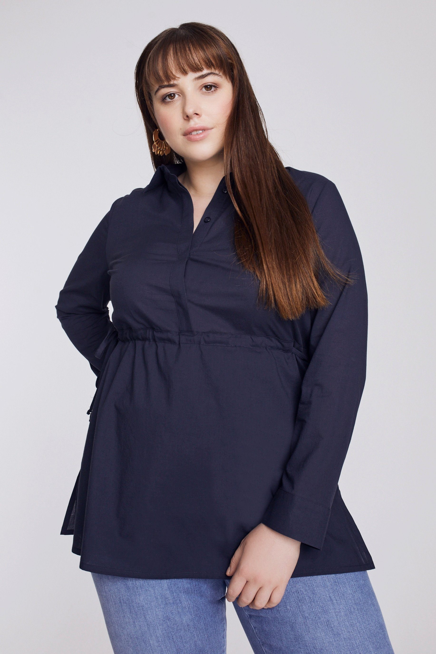 Ulla Popken Umstandsbluse Bellieva-Bluse Still-Funktion Taillenband GOTS