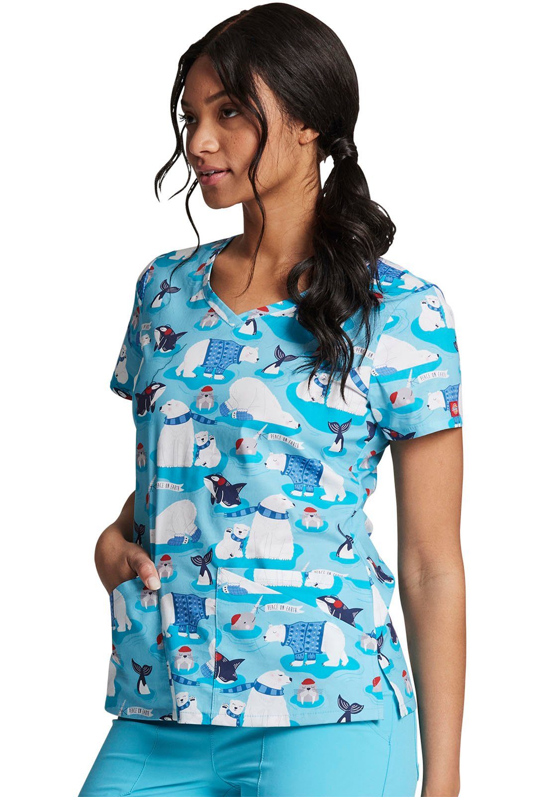 Dickies Funktionsbluse bunt bedruckter Damen Kasack 