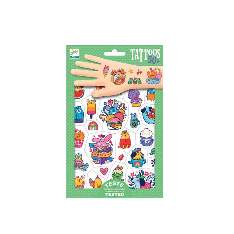 2 planches de tattoos Mimi sweat Djeco