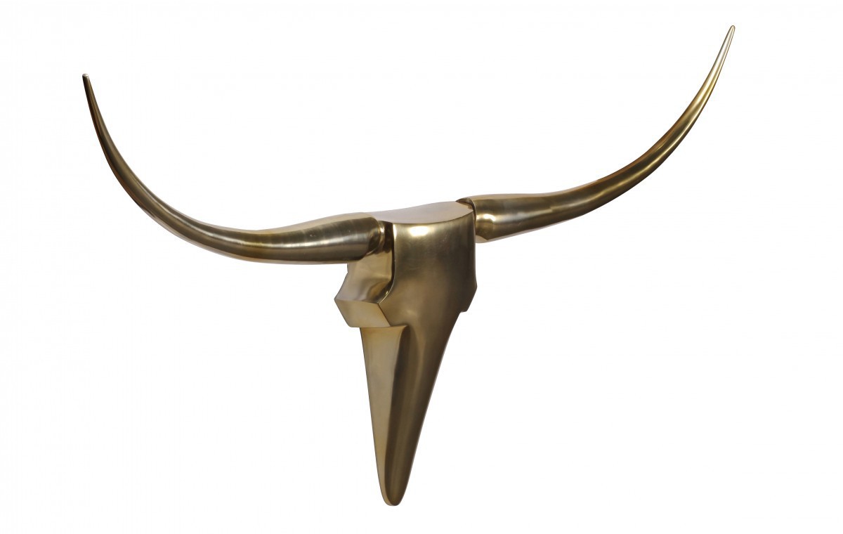 Wohnling Wanddekoration Geweih Bull L 125 cm Aluminium golden