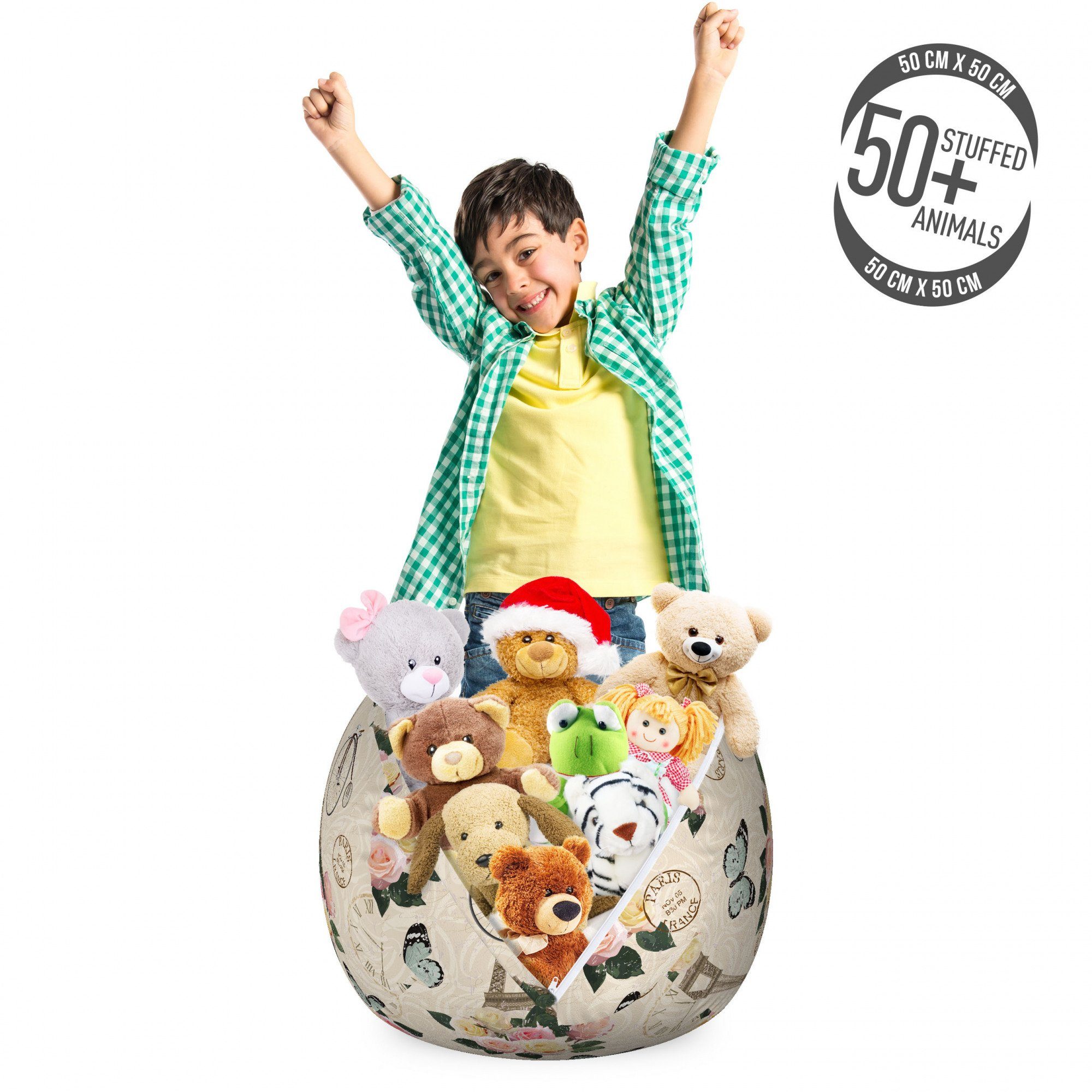 Abakuhaus Spielzeugtruhe Gefüllter Tier Organizer Waschbare Tasche für Kinder, Bunt Französisch Eiffelturm Bild