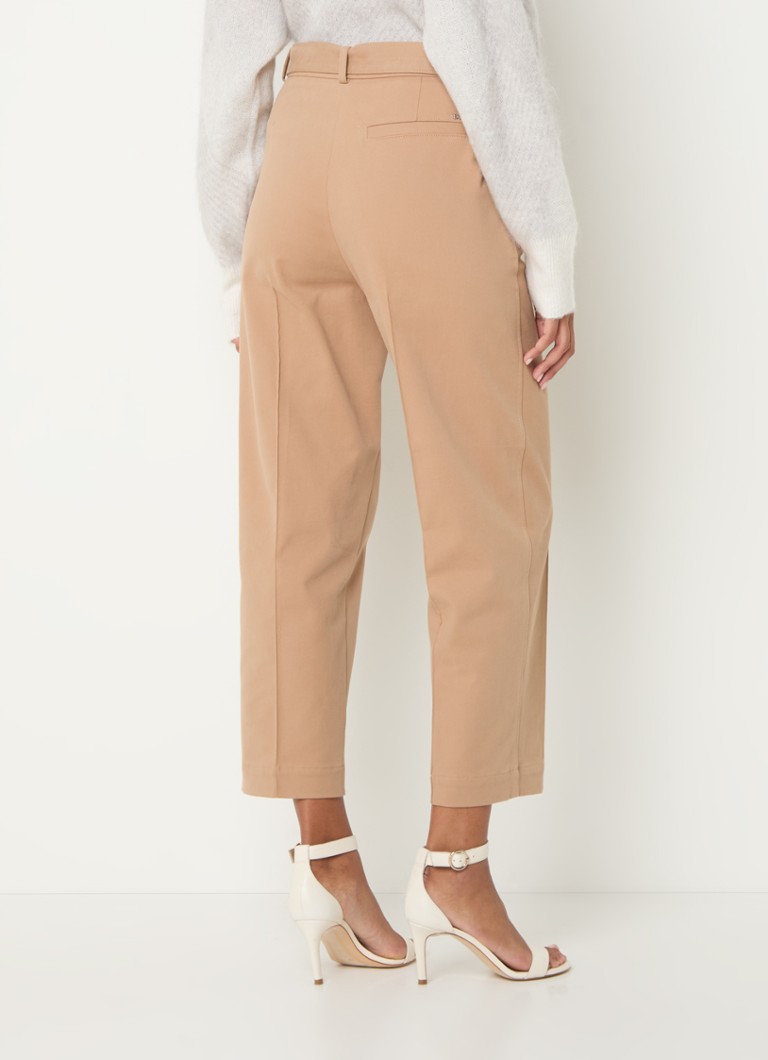 HUGO BOSS Tatepa high waist tapered fit cropped trousers with tie belt