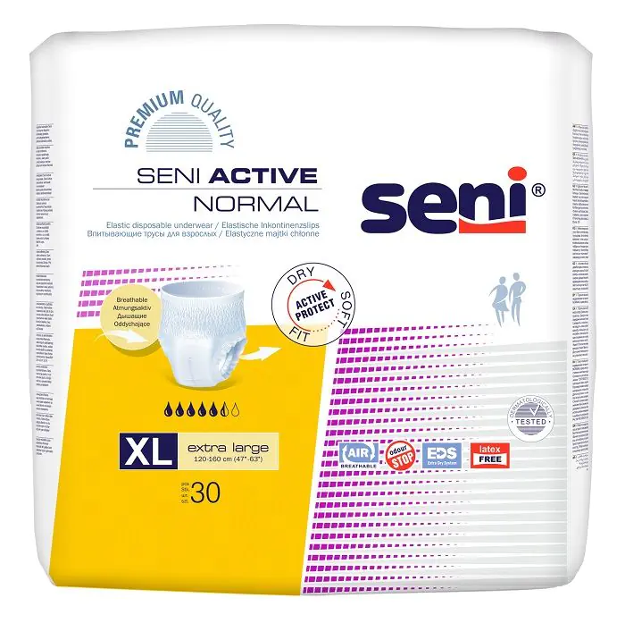 Seni Active Normal Elastic sugeriančios kelnaitės, 120–160 cm, itin didelės