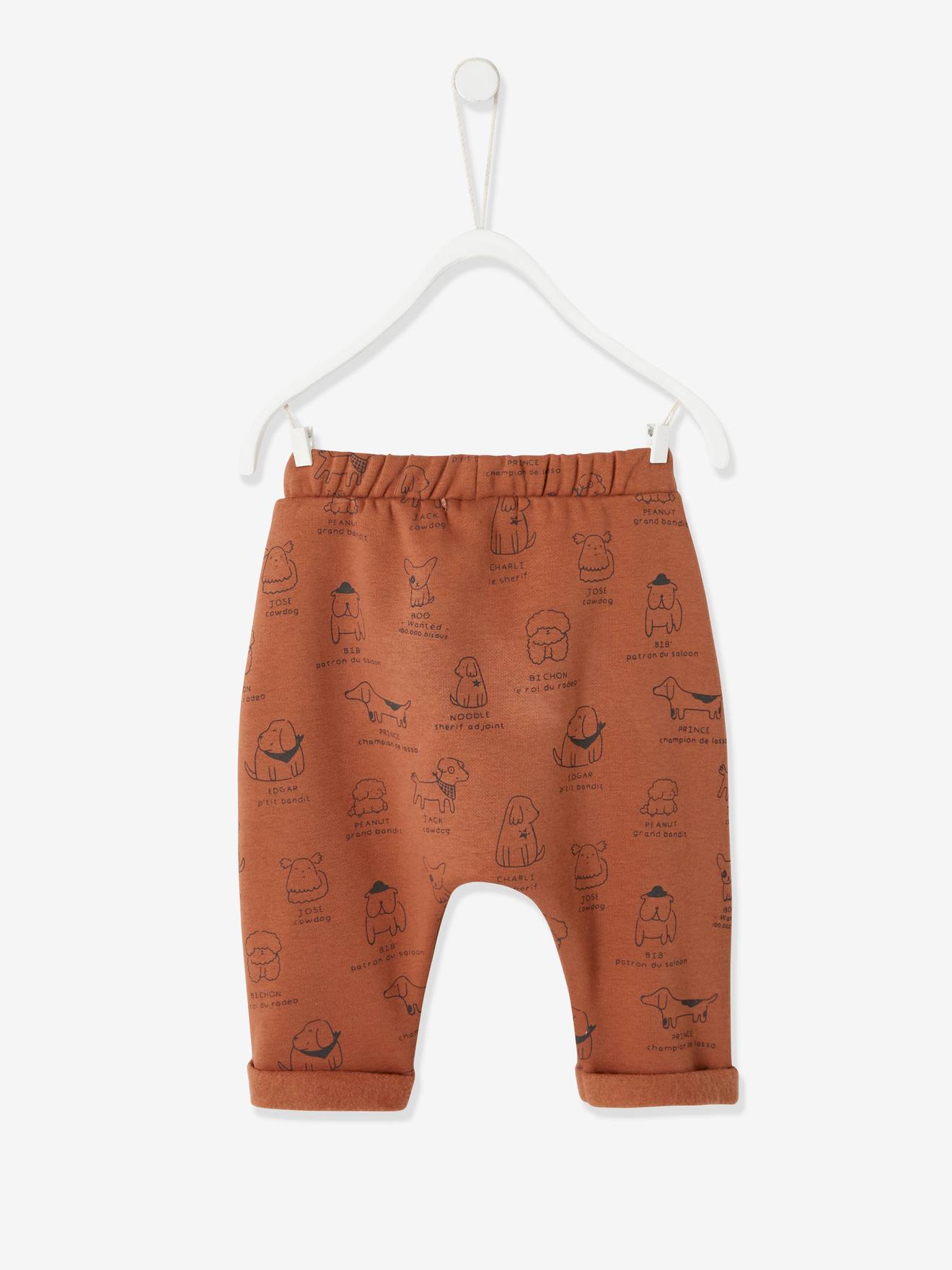 Pantalon naissance en molleton encre