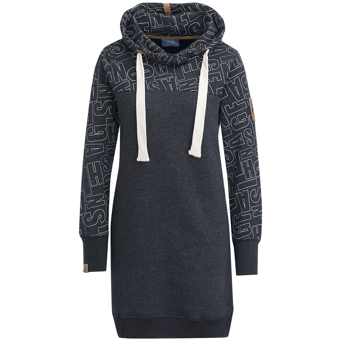 Damen Sweatkleid mit Schalkragen