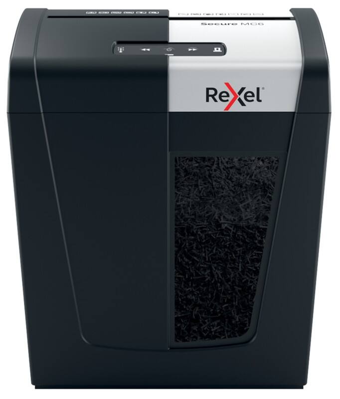 Rexel Secure MC6 Whisper-Shred Aktenvernichter Mikroschnitt Sicherheitsstufe P-5 6 Blatt