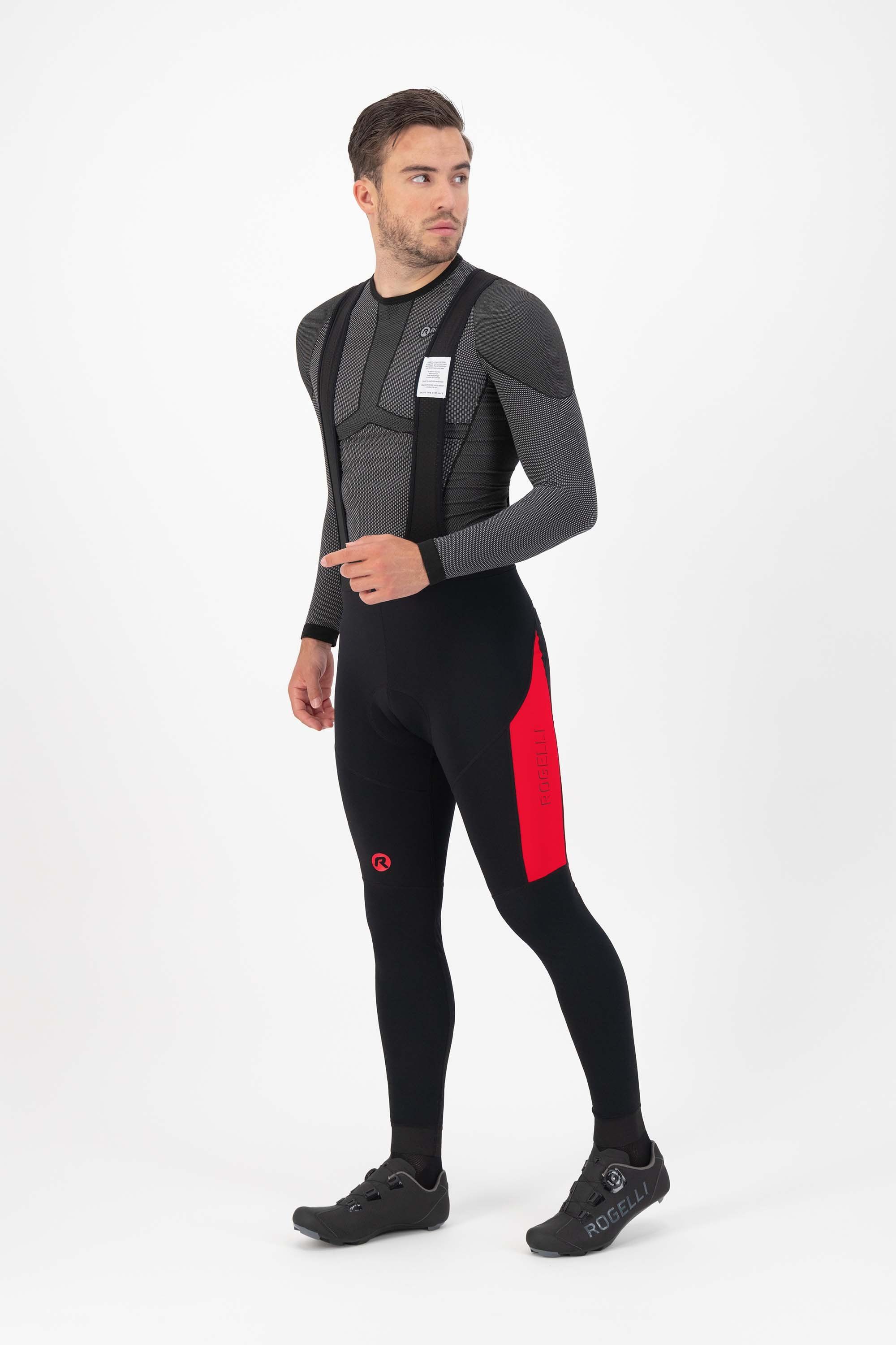 Rogelli Tyro Red Black lange Radhose mit Träger